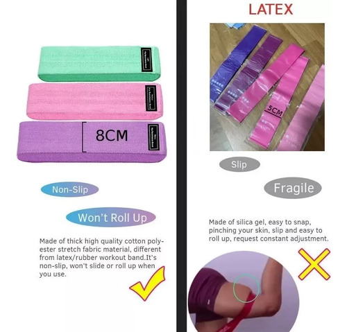 Pack 3 Bandas Elasticas Ligas Resistencia Piernas Gluteos