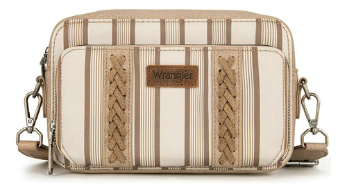 Cartera Deportiva Wrangler Cowgirl D Importada Original Caqui Rayas