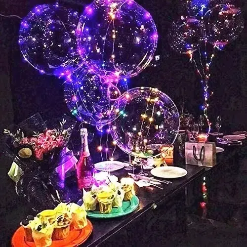 Kit 10 Balões Transparente Com Led Rgb P/decoração Pilhas | MercadoLivre