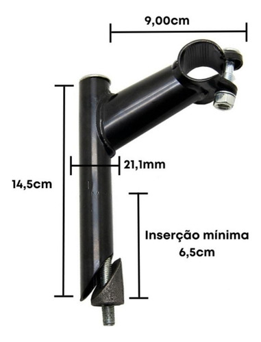 Guidão 26 De Aço Com Suporte De Guidão Mtb E Brinde