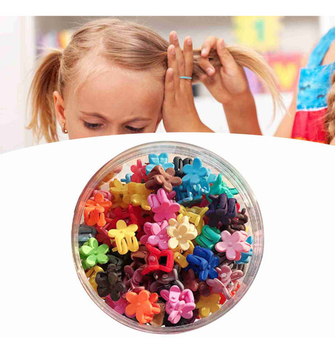 50 Pinzas Pequeñas Con Forma De Flor Para El Pelo, Color Bri