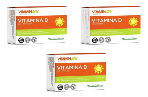 Vitamina D Vitamin Way Magnesio Absorción Calcio X30 Cap X3