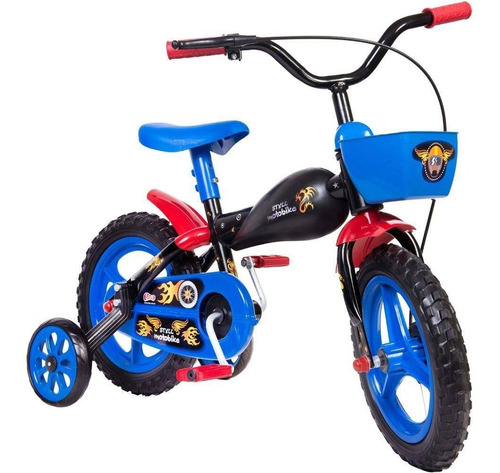 Bicicleta Motobike Rodinha Infantil 3 A 5 Anos Aro 12