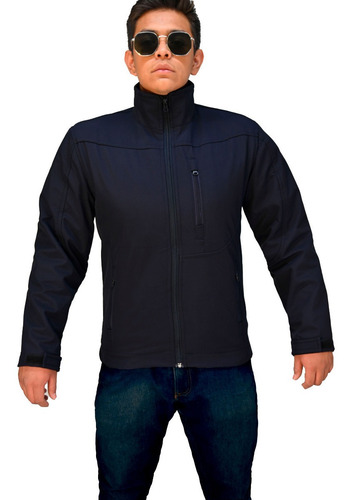 Imagen 4 de 5 de Chamarras Hombre Negra Azul Tactica Militar Neopreno Repele
