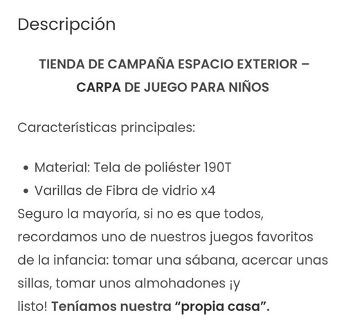 Imagen 6 de 6 de Tienda De Campaña Espacio Exterior Niños Carpa De Juegos