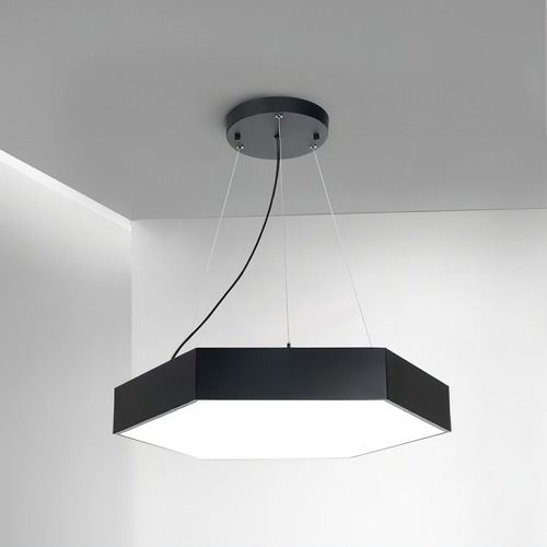 Lámpara Colgante Hexagonal Negra 50w- 60 Cms Cct