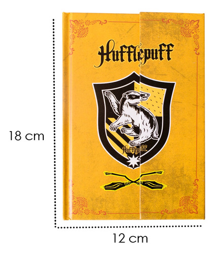 Libreta Mini Harry Potter Hogwarts Con Iman Hojas Diferentes Huflepuff
