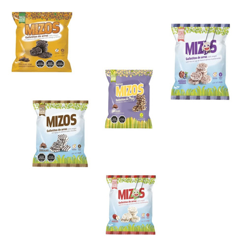  Galletas Arroz Integral Mizos Sabores Surtidos 5 Un