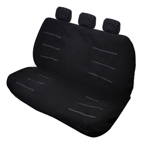 Imagen 3 de 7 de Cubre Asiento Universales Negro Con 5 Cabeceras