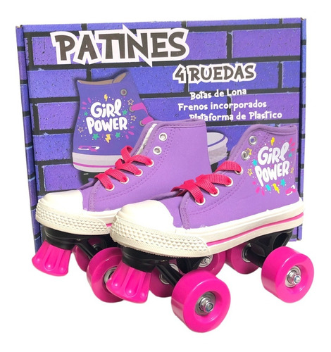 Patines Zapatillas Girl Power Infantil Con Freno