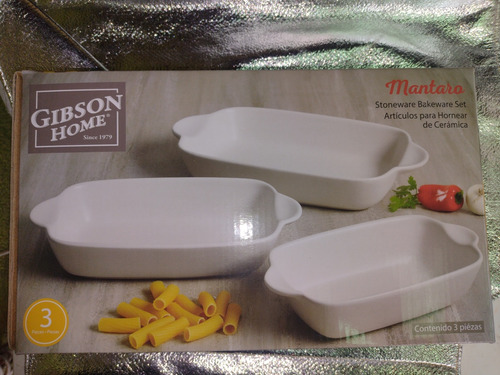 Set De 3 Fuentes De Cerámica Para Horno Con Asas Gibson Home