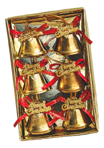 6 Piezas De Campanas Navideñas De Metal Diámetro 2,5 Cm