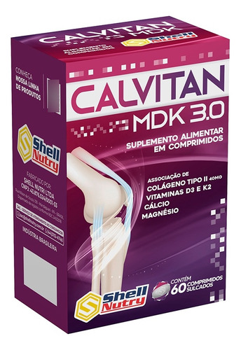 Colágeno Tipo 2 + Vitaminas K2 E D3 Calvitan Mdk 3.0 60cp