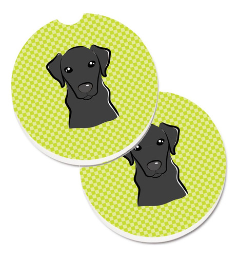 Juego De 2 Posavasos Absorbentes Ajedrez Verde Y Negro