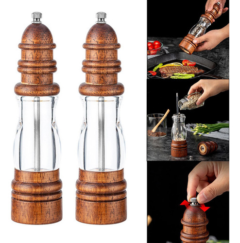 Juego De Molinillo De Pimienta De Madera, Vajilla De Sésamo