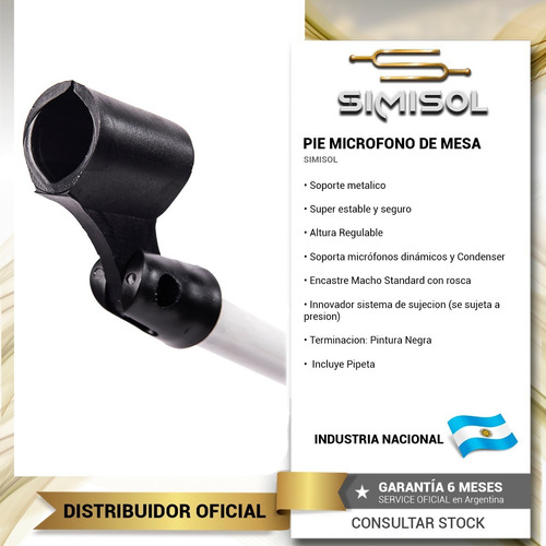 Imagen 3 de 5 de Soporte Pie Microfono Y Bombo Jirafa De Mesa Mic05 + Pipeta
