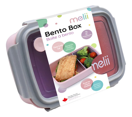 Lonchera Bento Box Con Compartimientos 880 Ml Melii