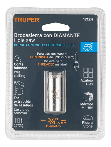 Sierra Copa Para Cerámica, Porcelanato 3/4 (19mm) Truper