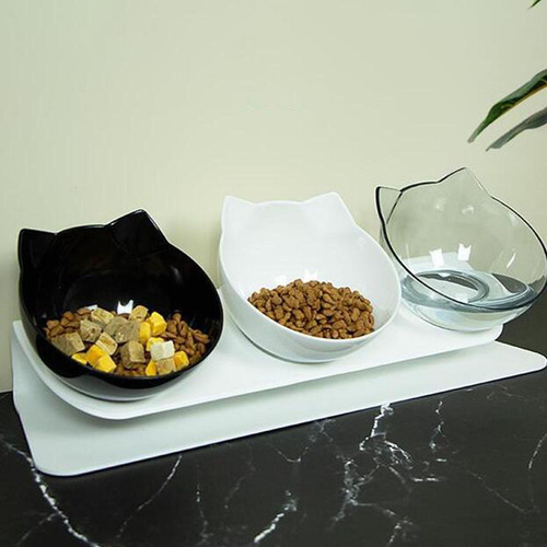 Cuencos Elevados Para Gatos, Cuenco De Comida Y Negro Claro
