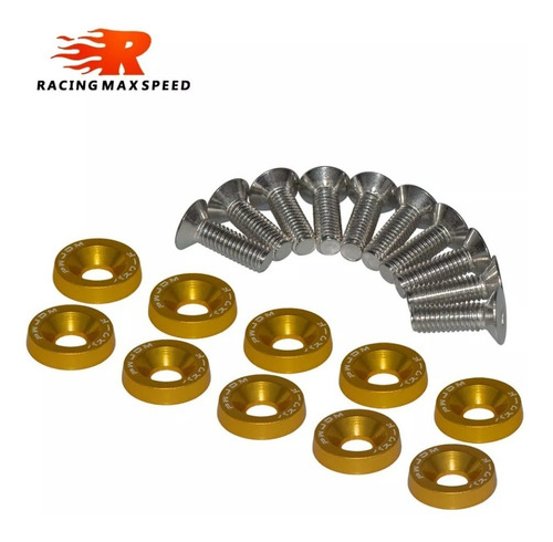Set 10 Tornillos Con 10 Arandelas Hexagonales M6 De Aluminio