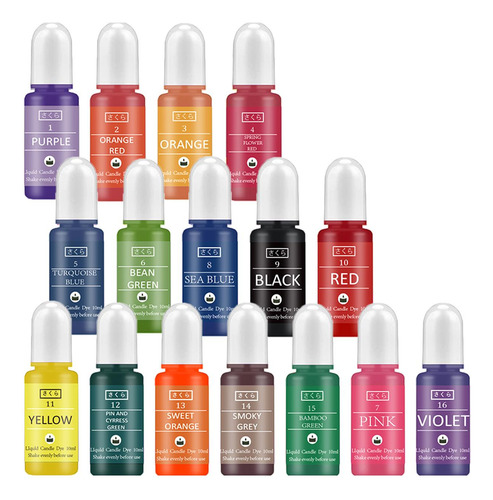 16 Uds. Concentrado De Tinte Líquido Para Velas Para Hacer
