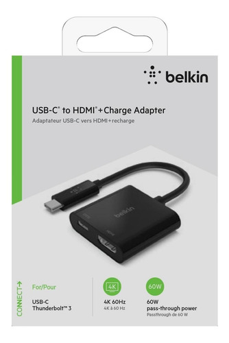 Imagen 5 de 5 de Belkin Adapter Usb-c To Hdmi + Charge Adapter 100w