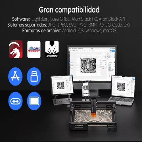 Máquina De Grabado Láser Atomstack A5 V2 Pro 5w 410*380mm