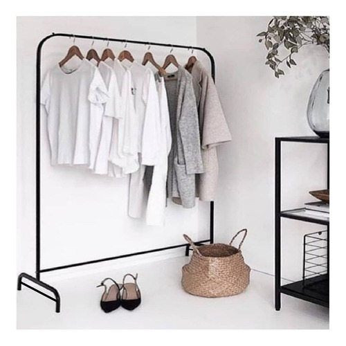 Perchero Barral Simple Sin Rueda 120x160 Negro Blanco Plata
