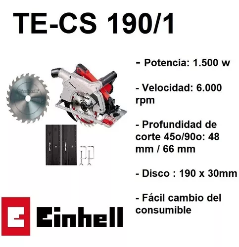 Sierra Circular Einhell 190 Mm 1500w Te-cs 190/1