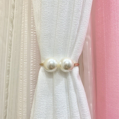 Alzapaños Magnéticos Para Cortinas, Color Blanco Perla, Con
