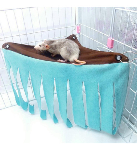 Hamaca Para Conejillo De Con Cortina Cama Para Café + Azul