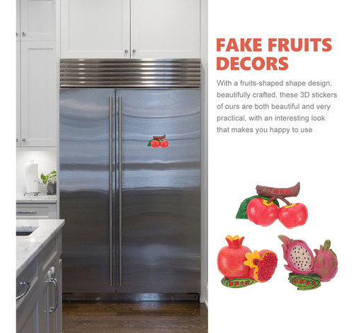 Pegatinas Magnéticas Para Cocina, Fruta Y Nevera, Regalo, 3