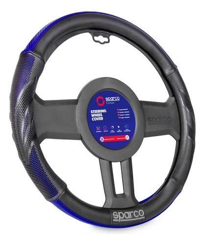 Funda Cubre Volante Forro De Timon Fibra Sparco Sps100bl