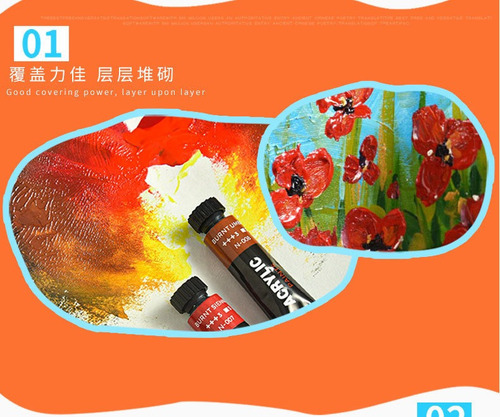 Conjunto De Tinta Acrílica Profissional Para Desenhar 12 Cor