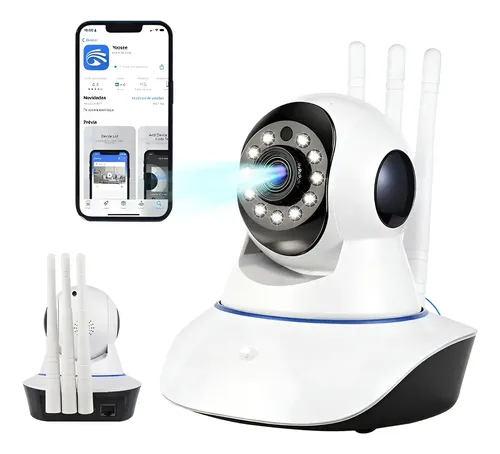 Câmera Wifi Segurança Babá Pet De Estimação Eletrônica 360°