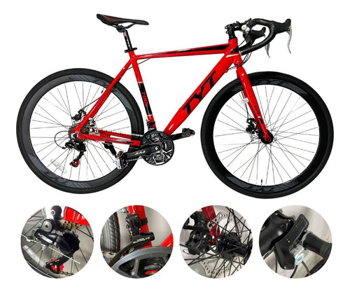 Bicicleta Speed Aro 700 Tyt Road 2023 Shimano 21v - Vermelho