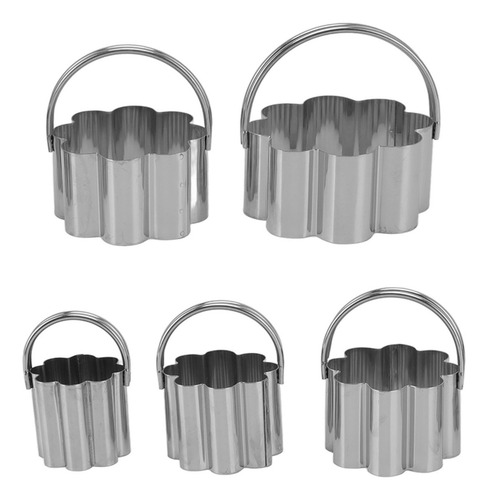 Juego De 5 Moldes De Acero Inoxidable Con Mango Para Galleta