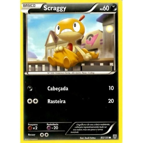 Scraggy - Pokémon Noturno Comum - 85/135 - Pokemon Card Game