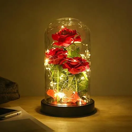 Flores De Rosas De La Bella Y La Bestia, Regalo Romantico -b