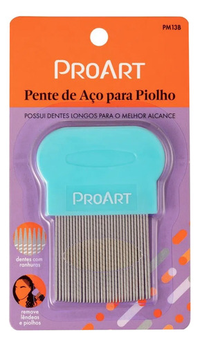 Pente De Aço Para Tirar Piolhos Higiene Com Cabelos Proart