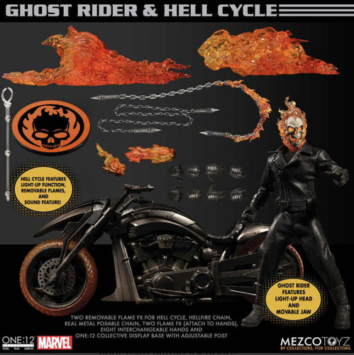Ghost Rider Hell Cycle Set 1/12 Marvel Mezco Toys Original