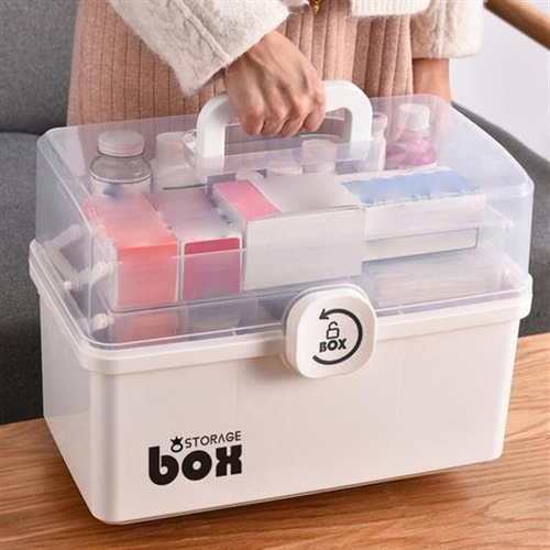 Botiquín De De Caja De Contenedores De Blanco De 3 Niveles