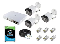 Comprar Kit Nvr Ip Poe + 3 Camaras Seguridad Bullet Full Hd Cctv 2tb