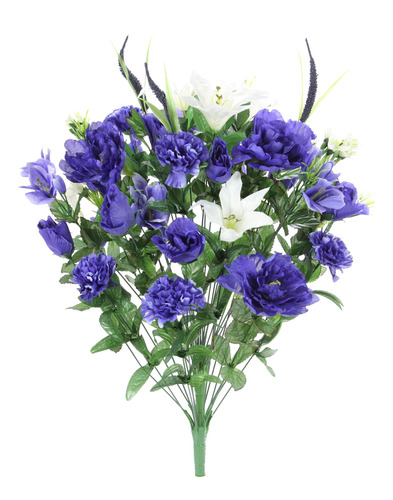 Abn1b001-bl Arbusto De Rosas Artificiales, Azul