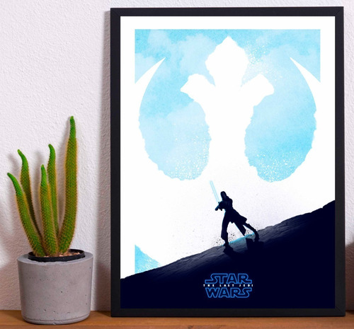 Cuadro Marco Negro Poster 33x48cm Star Wars Ultimo Jedi 03