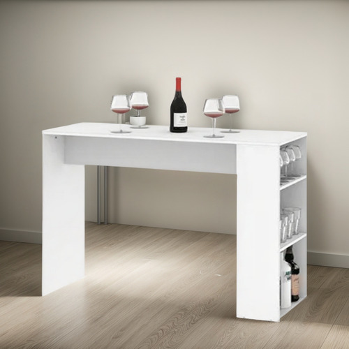 Isla Desayunador Cocina Moderna 120x45x92 Moderna Barra Blanco Blanco
