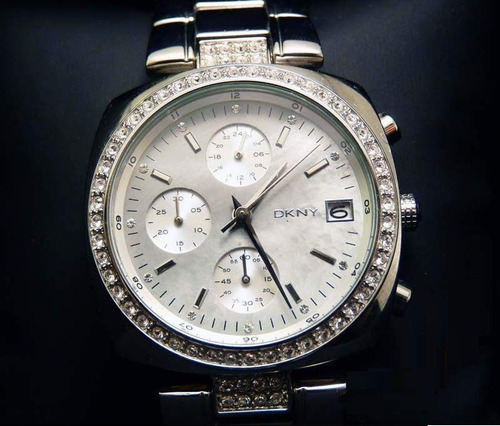 Relógio Luxo Feminino Dkny Donna Karan Prateado C/nf Ny4907