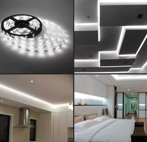Imagen 5 de 5 de Cinta Luz Led Blanco Frio Adhesivas 12v + Adaptador 220 5mt