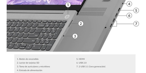 Imagen 5 de 5 de Portátil Lenovo 15.6, Corei5 Gen10a, 256gb+1tr, 8gb, Antiref