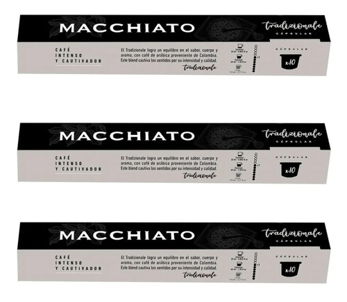 Capsulas Cafe Macchiato Nespresso Tradizionale X10u Pack X3